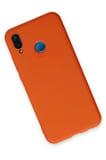 Uray store Huawei P20 Lite Kılıf Nano içi Kadife Silikon - Turuncu