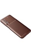 Uray store Realme 7 Kılıf Auto Focus Karbon Kapak - Kahverengi