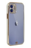 Uray store Apple iPhone 12 Kılıf Liva Taşlı Silikon - Beyaz