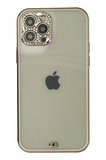 Uray store Apple iPhone 12 Pro Max Kılıf Liva Taşlı Silikon - Beyaz