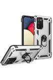 Uray store Samsung Galaxy A03S Kılıf Sofya Yüzüklü Silikon Kapak - Gümüş