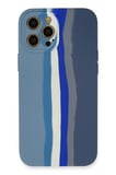 Uray store Apple iPhone 12 Pro Kılıf Ebruli Lansman Silikon - Mavi-Gri