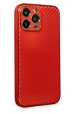 Uray store Apple iPhone 13 Pro Kılıf Coco Karbon Silikon - Kırmızı