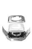 Uray store Apple Watch 44mm Metal Petek Kasalı Kordon - Gümüş