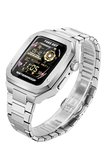 Uray store Apple Watch 44mm Metal Petek Kasalı Kordon - Gümüş