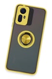 Uray store Xiaomi Redmi Note 12S Kılıf Montreal Yüzüklü Silikon Kapak - Sarı