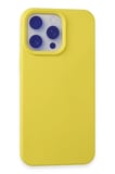 Uray store Apple iPhone 15 Pro Max Kılıf Nano içi Kadife Silikon - Sarı