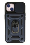 Uray store Apple iPhone 15 Kılıf Pars Lens Yüzüklü Silikon - Lacivert