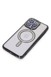 Uray store Apple iPhone 15 Pro Max Kılıf Joke Simli Magneticsafe Kılıf - Siyah