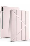 Uray store Samsung Galaxy X610 Tab S9 FE Plus 12.4 Kılıf Kalemlikli Mars Tablet Kılıfı - Rose Gold