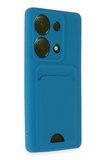 Uray store Xiaomi Redmi Note 13 Pro 4G Kılıf Kelvin Kartvizitli Silikon - Mavi