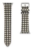 Uray store Apple Watch 42mm Karo Motif Kordon - Siyah