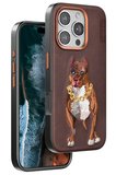 Venco Apple iPhone 16 Pro Perma Desenli Kapak - Kahverengi