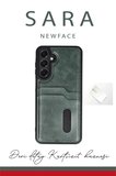 Uray store Samsung Galaxy A56 Kılıf Sara Kartvizitli Deri Kılıf - Siyah