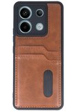 Uray store Xiaomi Redmi Note 13 Pro 4G Kılıf Sara Kartvizitli Deri Kılıf - Taba