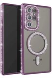 Uray store Samsung Galaxy S23 Ultra Joke Simli Magneticsafe Kılıf - Derin Mor
