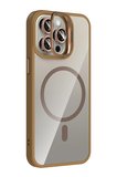 Joko Apple iPhone 15 Pro Max Remim Lensli Magsafe Standlı Kapak - Kahverengi