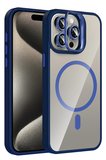 Joko Apple iPhone 15 Pro Max Remim Lensli Magsafe Standlı Kapak - Lacivert