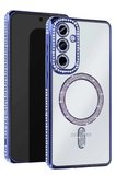 Uray store Samsung Galaxy A35 5G Joke Simli Magneticsafe Kılıf - Mavi