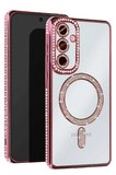 Uray store Samsung Galaxy A55 5G Joke Simli Magneticsafe Kılıf - Pembe
