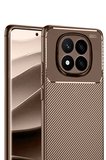 Uray store Xiaomi Redmi Note 14 Pro 5G Kılıf Auto Focus Karbon Kapak - Kahverengi