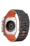 Uray store Apple Watch Ultra 49mm Wowen Kordon - Siyah-Turuncu
