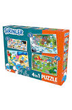 ŞİRİNLER 4 IN 1 PUZZLE (4 FARKLİ GÖRSEL)