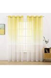 Sarı Rustik Kuşgözü Tül Perde Degrade Renk Geçişli Tül Perde