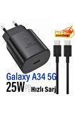 A34 Şarj Aleti Type-C 25W Hızlı Şarj Cihazı ve 5A KablosuA34 5G Şarj Cihazı
