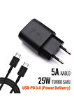 A34 Şarj Aleti Type-C 25W Hızlı Şarj Cihazı ve 5A KablosuA34 5G Şarj Cihazı