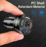 OTO ŞARJ CİHAZI 4 LÜ USB SİYAH 