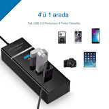  Portatif 4 Girişli Usb Çoğaltıcı Çoklayıcı Usb Hub 3,0 Laptop Desktop Kasa Notebook Uyumlu 