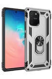Newface Samsung Galaxy A91 / S10 Lite Kılıf Sofya Yüzüklü Silikon Kapak - Gümüş