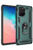 Newface Samsung Galaxy A91 / S10 Lite Kılıf Sofya Yüzüklü Silikon Kapak - Yeşil