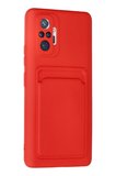 Newface Xiaomi Redmi Note 10 Pro Kılıf Kelvin Kartvizitli Silikon - Kırmızı