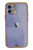 Newface Apple iPhone 12 Kılıf Liva Taşlı Silikon - Pembe