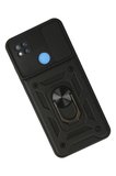 Newface Xiaomi Redmi 9C Kılıf Pars Lens Yüzüklü Silikon - Siyah