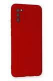 Newface Samsung Galaxy A03S Kılıf Nano içi Kadife Silikon - Kırmızı