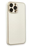 Newface Apple iPhone 13 Pro Max Kılıf Coco Karbon Silikon - Beyaz