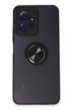 Newface Xiaomi Redmi Note 12 4G Kılıf Montreal Yüzüklü Silikon Kapak - Siyah