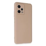 Newface Xiaomi Redmi Note 12 5G Kılıf Nano içi Kadife Silikon - Pudra