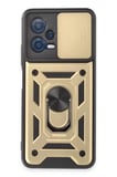 Newface Xiaomi Redmi Note 12 5G Kılıf Pars Lens Yüzüklü Silikon - Gold