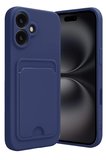 Newface Apple iPhone 16 Kılıf Kelvin Kartvizitli Silikon - Lacivert