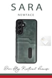Newface Samsung Galaxy A06 Kılıf Sara Kartvizitli Deri Kılıf - Koyu Yeşil