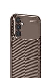 Newface Samsung Galaxy S24 FE Kılıf Auto Focus Karbon Kapak - Kahverengi