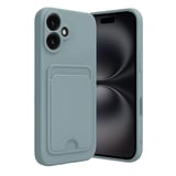 Newface Apple iPhone 16 Kılıf Kelvin Kartvizitli Silikon - Açık Yeşil