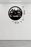 Fitness Motivasyon Tasarım Ahşap Duvar Saati - 40x40 cm Sporcu Hediyesi