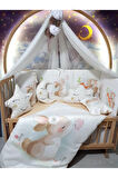 Kız Bebek Uyku Seti 60x120 - Dijital Baskılı, Cibinlikli, Beşik Kenar Korumalı (K.39 KUMAŞLI)