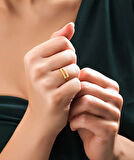  Altın Çift Sıra Ajda Model Yüzük