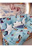 60x120 Bebek Uyku Seti - Cibinliksiz - Mavi Mickey & Minnie (MOBİLYA BEŞİK HARİÇ)